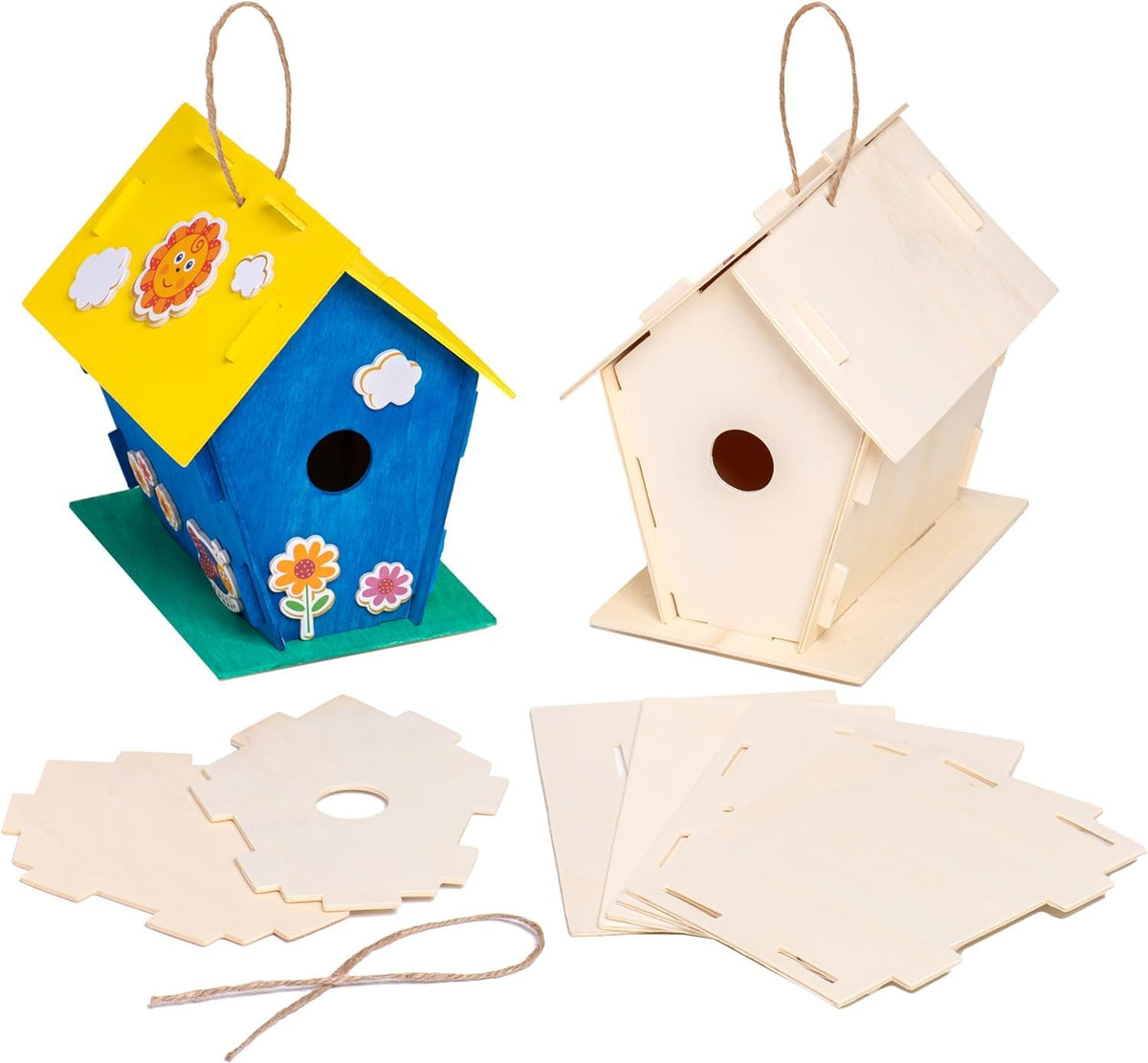 Haoser Diy Wooden Birdhouses  Creative Arts And Crafts Set For Kids And Adults  Unfinished Wood Birdhouse Kits With Paint Kit,
