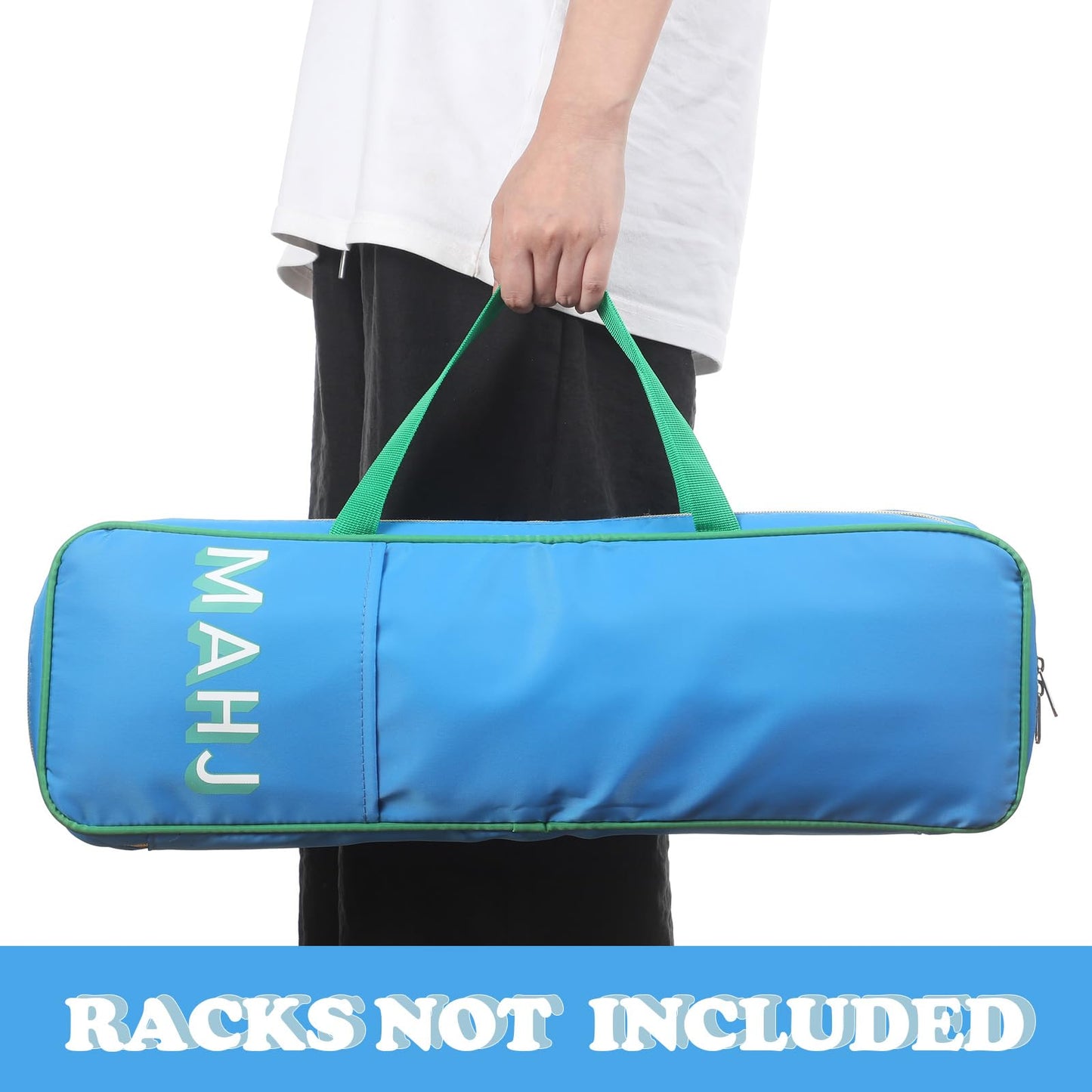 Aliceset Mahjong Rack Bag for Mahjong Game Storage 21 x 6.5 x 2 Inches Mah Jong Tile Bags with Zipper for Tiles and Pushers Rack
