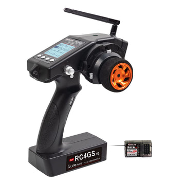 Radiolink RC4GS V3 5 Channels RC Transmitter and R6FG Gyro Receiver, 2.4GHz Surface Remote Controller 30 Models Storage for RC C