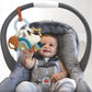 Itzy Ritzy Teething Activity Toy - Bitzy Busy Ring Infant Teething Toy Features Braided Ring & Dangling Toys, Includes Teether, Textured Ribbons, Crinkle Sound & Jingle Bell - 0 Months & Up (Rainbow)