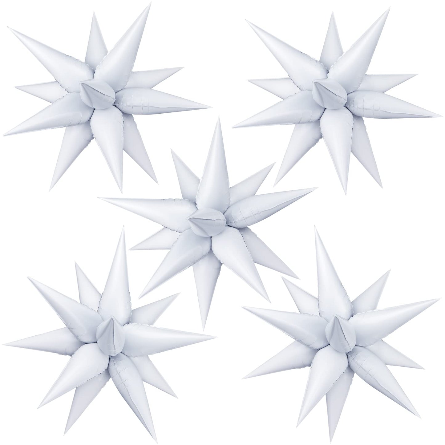 60 Pcs Star Foil Balloons Explosion 12 Point Cone Balloons Magic Starburst Balloons Large For Wedding Anniversary Backdrop Birth