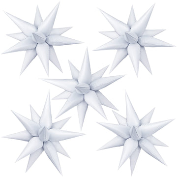60 Pcs Star Foil Balloons Explosion 12 Point Cone Balloons Magic Starburst Balloons Large For Wedding Anniversary Backdrop Birth