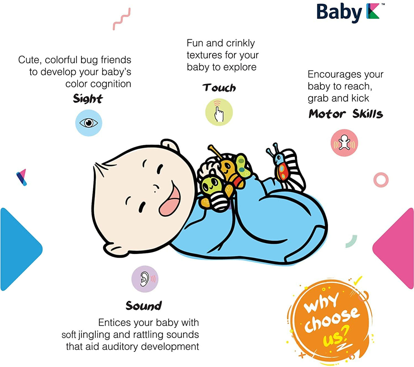 Baby K Baby Rattle Socks For Girls & Boys (Zoo Set) - Baby Toys 6-12 Months - Baby Wrist Rattles And Foot Rattles - Baby Toys Fo