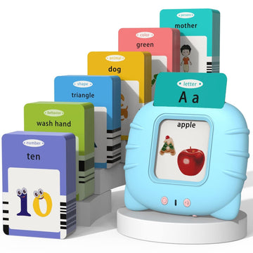 Startcan Talking Cards For Toddlers, Speech Therapy Toys Autism Toys, Abc 123 Sight Words Etc, Educational Learning Interactive Toys With Giftable Package (510-Blue (New Abc+123+ 3 Songs))