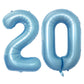 Goer Number 20 Balloons For 20Th Birthday Party Decorations,42 Inch Jumbo Foil Helium Balloons For 20Th Anniversary (Light Blue)