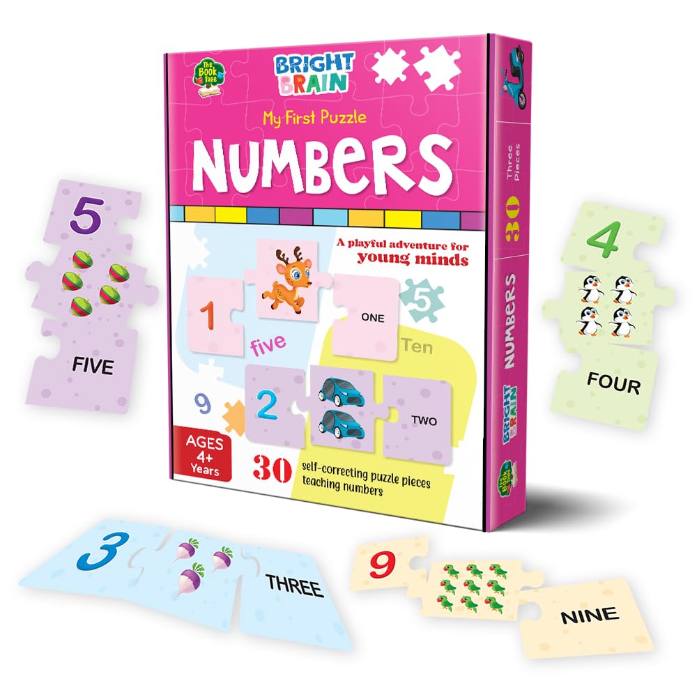The Book Tree Bright Brain Numbers 30 Piece Jigsaw Puzzle For Preschoolers, Educational Toy For Learning 123, Gifts For Kids Age