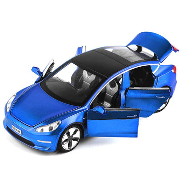 1/32 Model 3 Diecast Car Toy, Sound & Light Effects, Scale Alloy Model 3 Toy Car Pull Back Collectible Vehicles, Mini Model 3 Pl