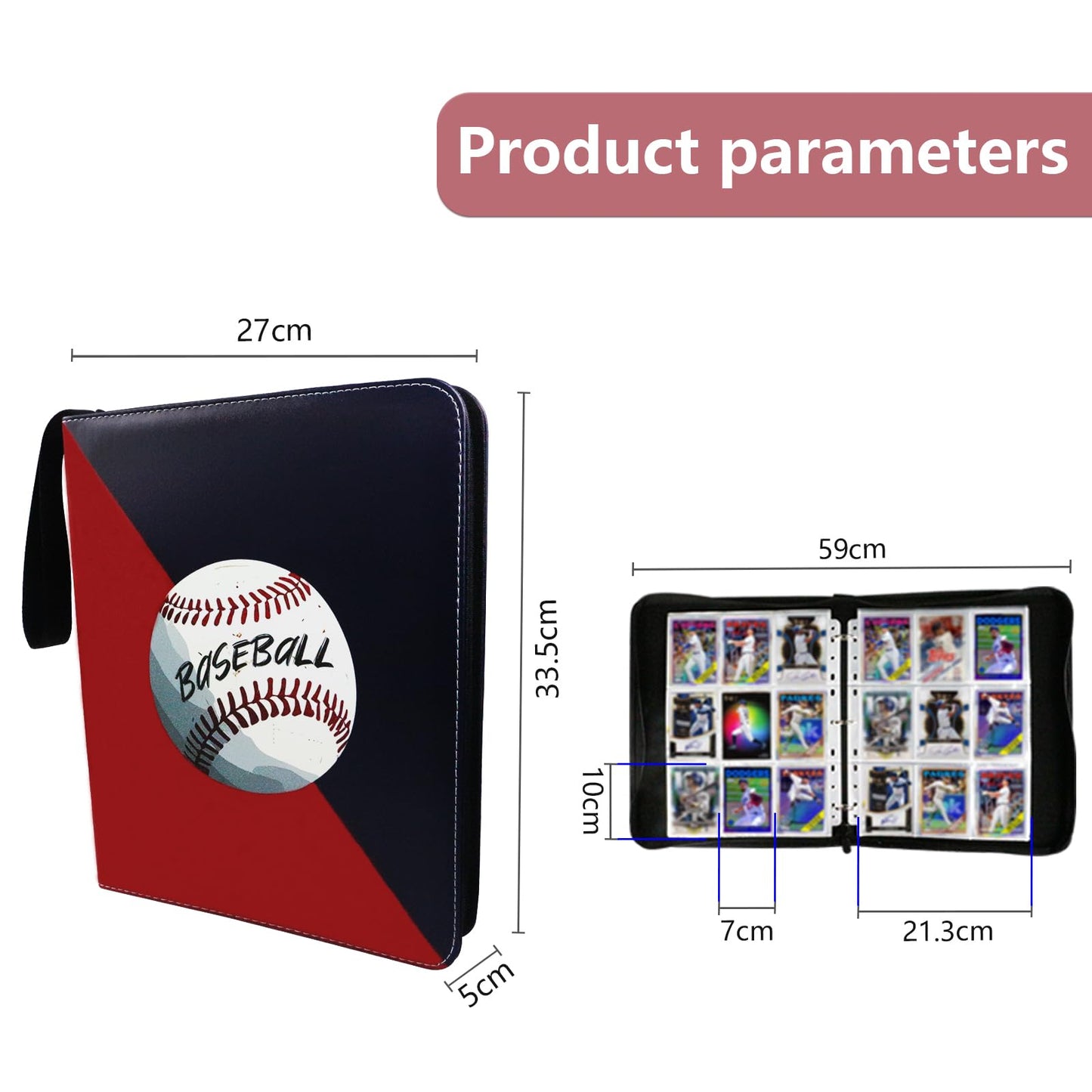 baseball card sleeve sheets Baseball Card Binder 2025 Sports Trading Card with Sleeves Holder Albu – Toytooth