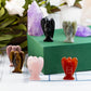 Ouubuuy Rose Quartz Crystal Angel Figurines Statues Natural Gemstone Carved Pocket Guardian Angel 1.5 inch for Healing Reiki Spi