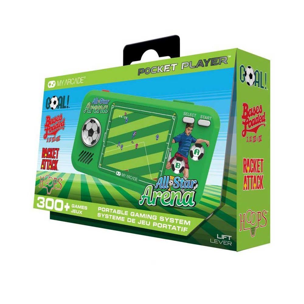 My Arcade All Star Arena Pocket Player- Portable Gaming System With 307 Retro Games, 2.75'' Screen -Dgunl-4128
