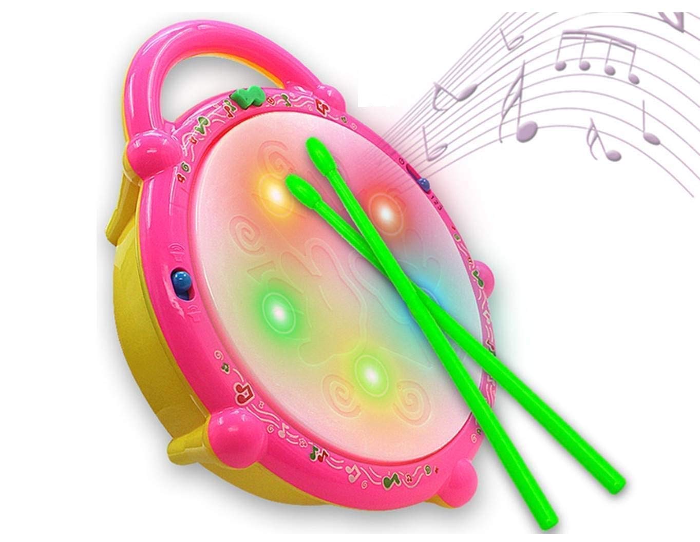 Oango Flash Drum With 3D Lights And Music  Plastic, Multi Color(Pack Of 1)