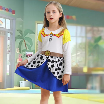 Zaisuifun Jessie Costume For Little Girls Cowgirls Dress Birthday Party Halloween Cosplay Outfit, 3-4 Years(Tag 110)