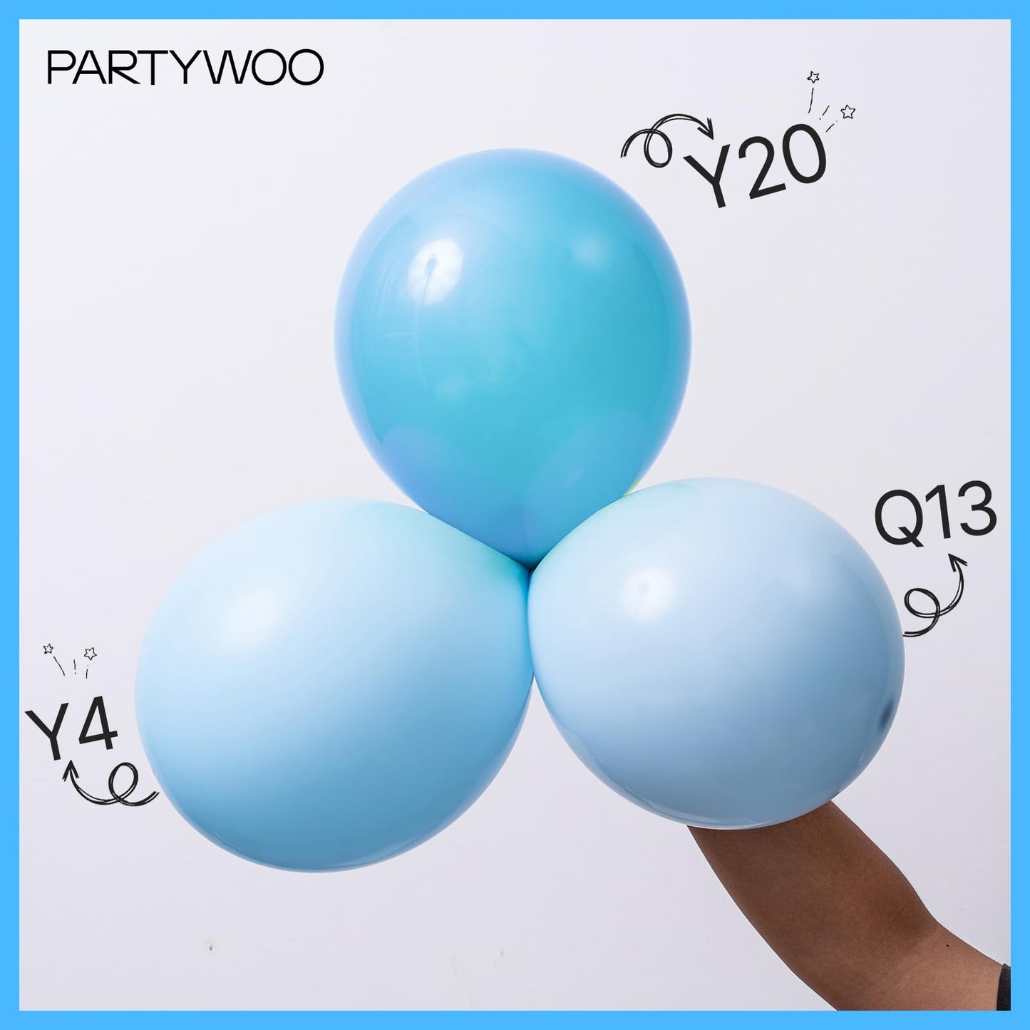 Partywoo Light Blue Balloons, 85 Pcs Matte Blue Balloons Different Sizes Pack Of 18 Inch 12 Inch 10 Inch 5 Inch Blue Balloons For Balloon Garland Balloon Arch As Birthday Party Decorations, Blue-Y4
