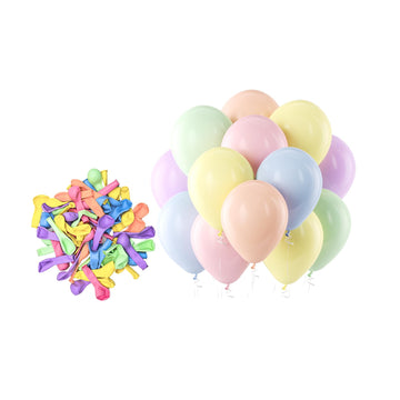 Bezente Pastel Balloons - 150 Pack 5" Latex Helium Balloons for Birthday, Baby Shower, Wedding - A02 Pastel Color