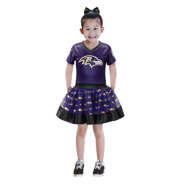 Modern Hero Baltimore Ravens Girl'S Nfl Mvp Tailgate Tutu Dress Costume, Size Medium