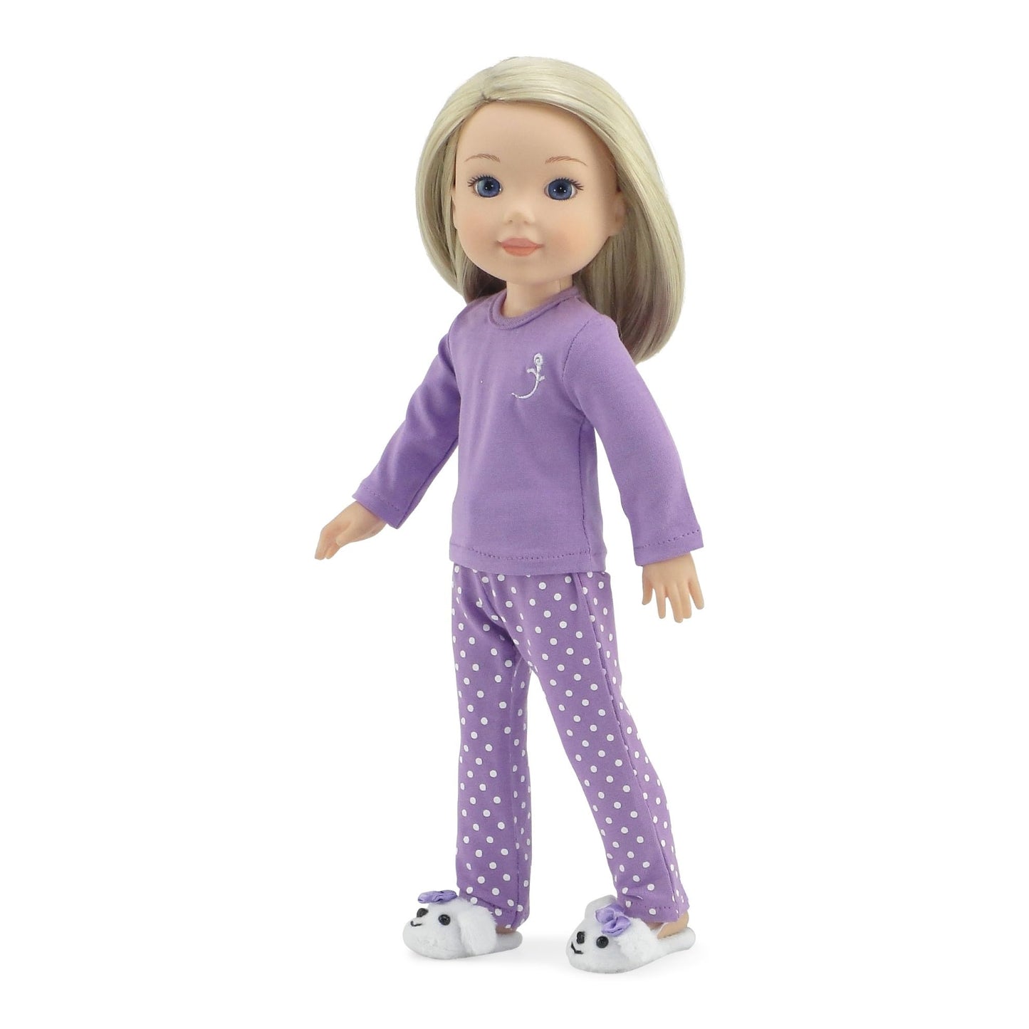 Emily Rose 14 Inch Doll Clothes & Accessories | 14' Doll Pajamas Pj Gift Set, Including Puppy Slippers Accessories! | 14' Doll Pjs Set Is Compatible With Glitter Girls And Wellie Wishers Dolls