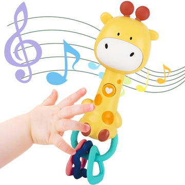 Whnkfb Baby Rattle Musical Toy, Light-Up Teething & Chew Sensory, Easter Basket Stuffer For Babies 6-12-18 Months, Bpa-Free Soft