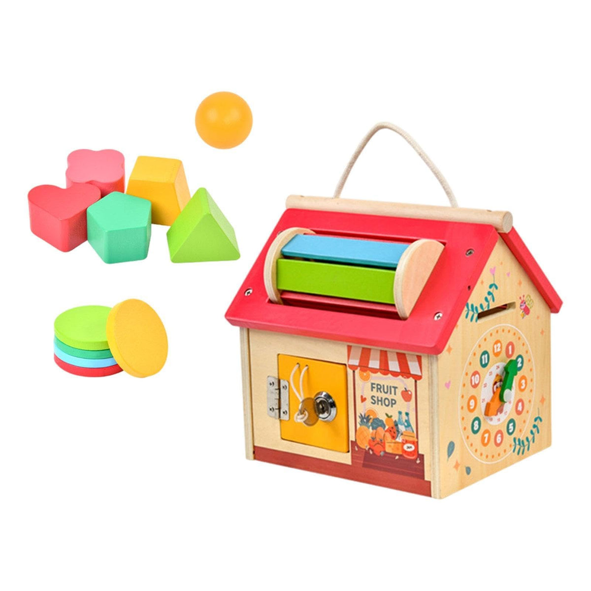 Ujeavette Toy Wood Busy Activity Montessori Toy For Kids Ages 1 2 3 Years Old