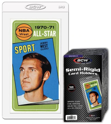 Bcw Semi-Rigid Card Holder #3 - 50 Ct | Crystal Clear, High-Quality Pvc | Premium Graded Card Submissions Sleeve For Tall Tradin