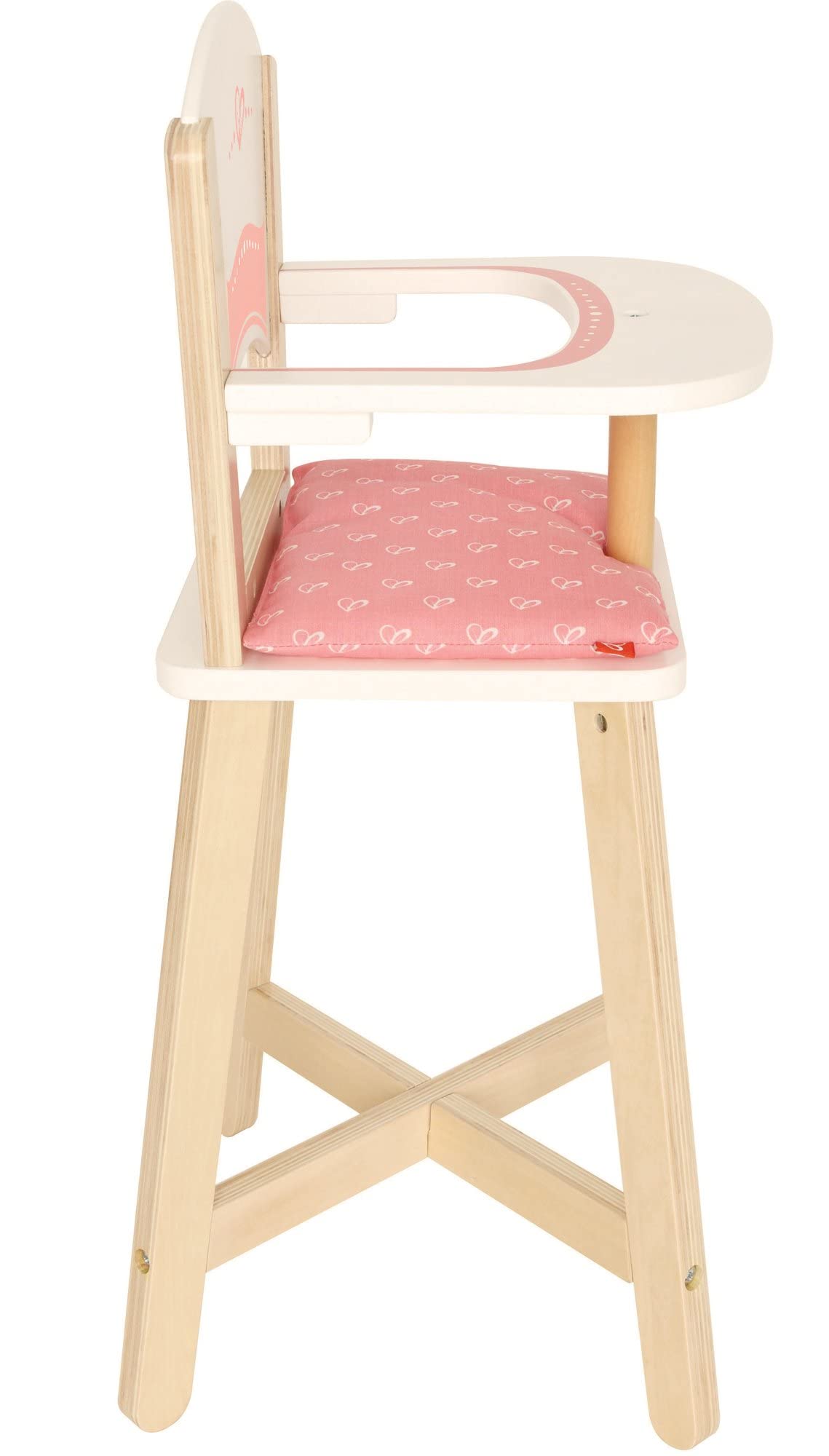 Hape Wooden Highchair For Babydoll| Fits Dolls Up To 20 Inch| Wooden Doll Play Furniture For Kids