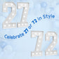 Marquee Numbers Large 27Th-Birthday Decorations: 4Ft Light Up Number Party Decor 72 Year Old Women And Men Birthday Decoration B