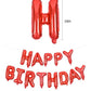 TONIFUL Red Happy Birthday Balloons 16 Inch Mylar Foil Letters Birthday Sign Banner Balloon Bunting Reusable for Girls Boys Kids
