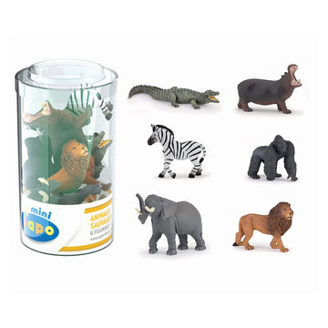 Papo -Hand-Painted - Figurine -Historicals -Mini Plus Wild Set 1 (Tube, 6 Pcs) -33020 - Collectible - For Children - Suitable Fo