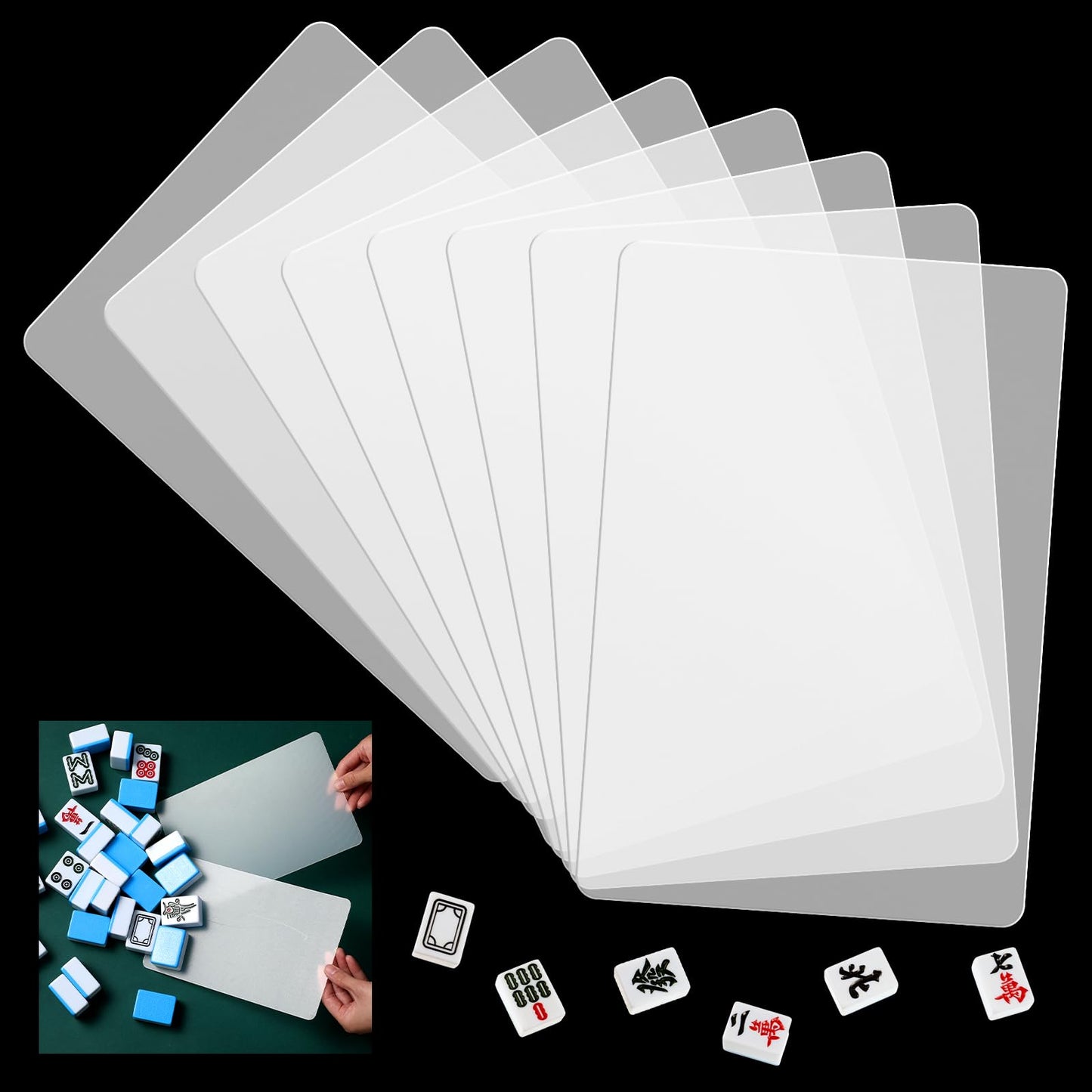 Seenelling 8 Pcs Mahjong Tile Mixer Shuffler for Mixing and Shuffling Tiles Plastic Game Accessories Gifts for Mahjong Lovers Pl