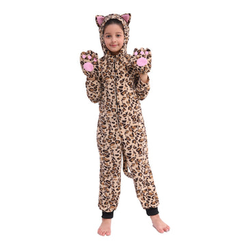 Wizland Leopard Costume For Kids One Piece Cheetah Costume Kids Cheetah Costume Cat Onesie Cheetah Onesie Kids 4-6