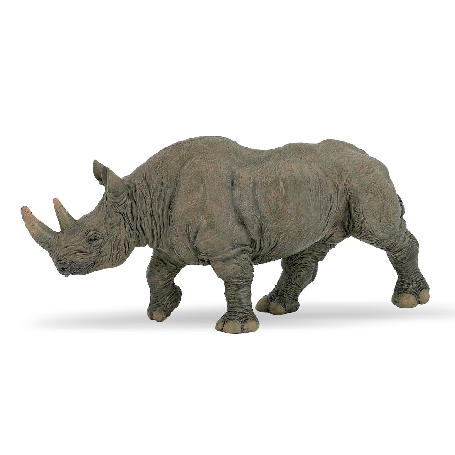 Papo Black Rhinoceros Toy Figure  Gray