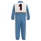 Ibtom Castle Baby Race Car Driver Costume: Toddler Boy Girl 1St Birthday Party Outfit Halloween Speed Racing Suit Long Sleeve Romper Dress Up Checkered Jumpsuit For Photo Shoot Blue-1 9-12 Months
