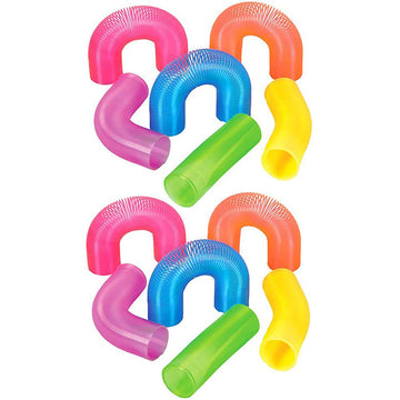The Dreidel Company Plastic Coil Spring, Super Long, Variety Of Colors, Goody Bag Fillers, Party Favor For Kids, 4'' (12-Pack)