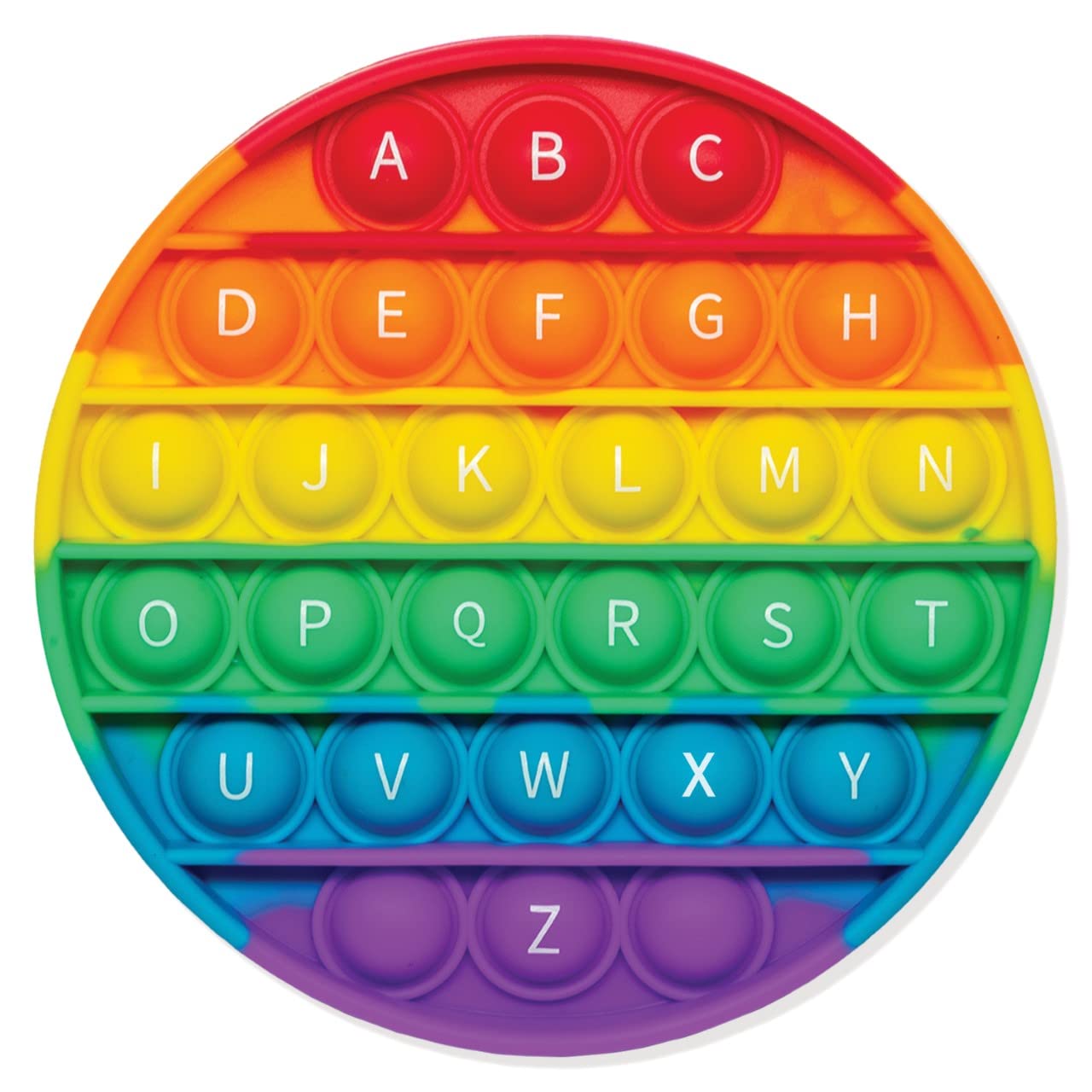 Pop-N-Teach Alphabet Pop It Rainbow Fidget Toy With Letters - 1St Grade Classroom Must Haves- Round Bubble Abc Pop Its - Popits For Kids - Toddlers Poppers Sensory Learning Toy