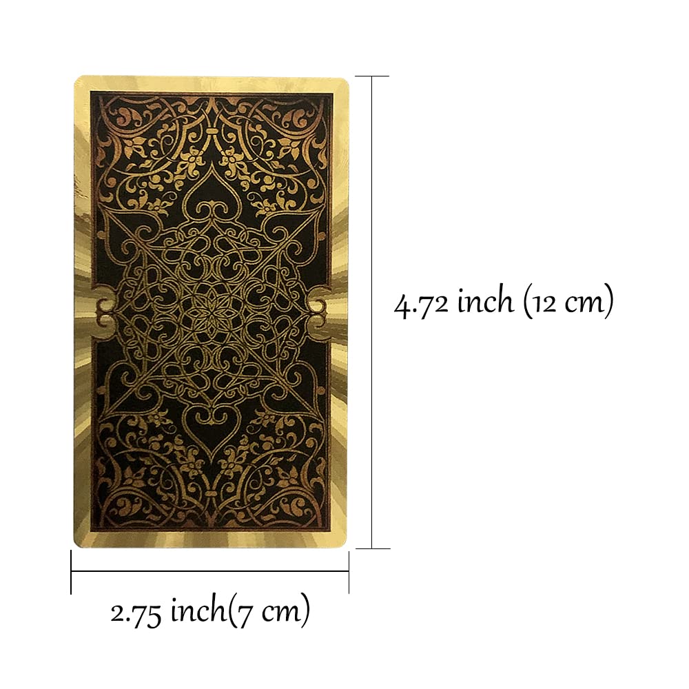 Sunhhx Tarot Cards, 78 Tarot Cards Deck Pvc Waterproof Wrinkle Resistant Gold Foil Classic Tarot Cards With English Instructions