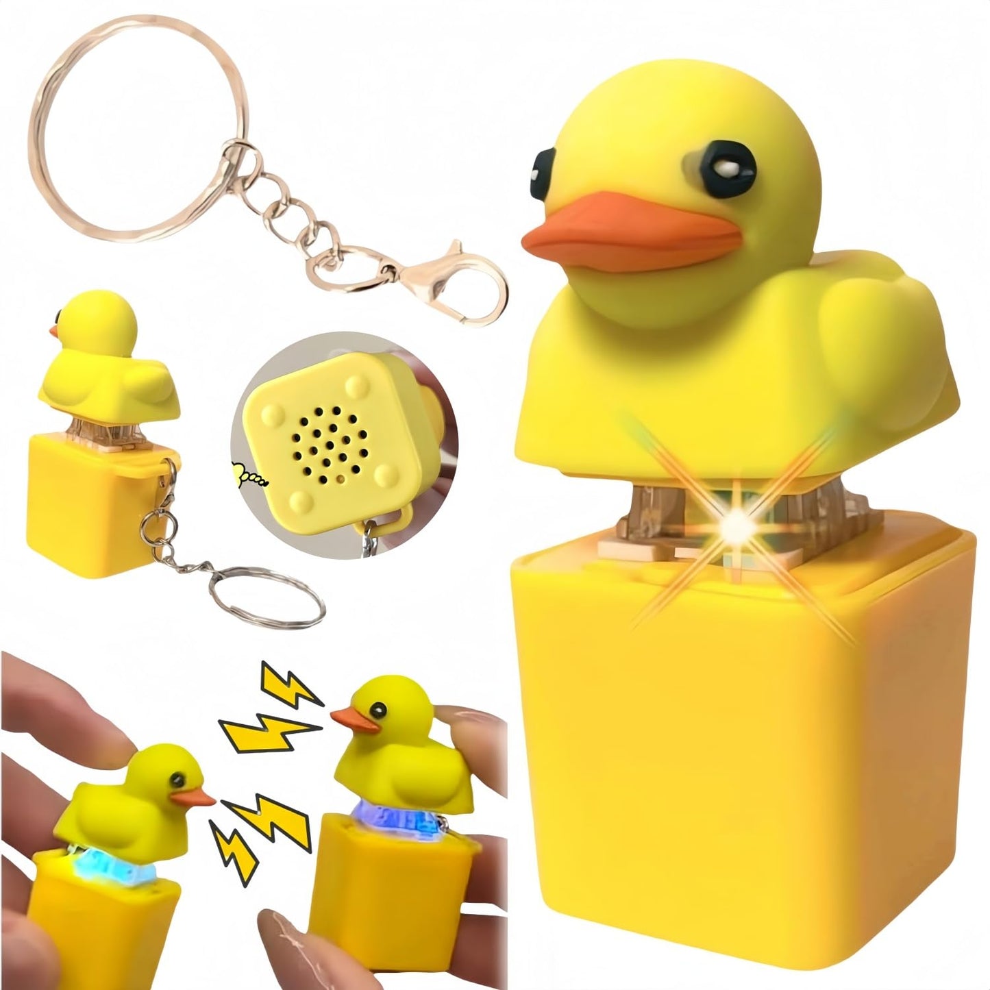 Duck Keychain,Duckys Quacking Fidget,Unisex Quacking Duck Keychain,Duck Keyboard,Duck Fidget. (1Pcs)