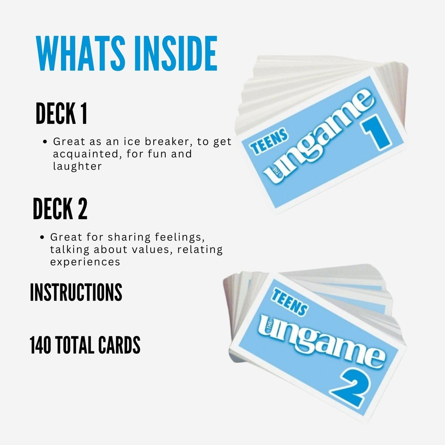 POCKET UNGAME - Teens - non-competitive card game for teenagers to discuss, share values & experiences - break the ice and get t