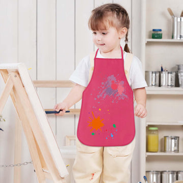 Kuuqa 16Pack Kids Art Aprons Bulk Rose Red Children Painting Aprons Art Smocks For Craft Kitchen Classroom Painting Party Supplies