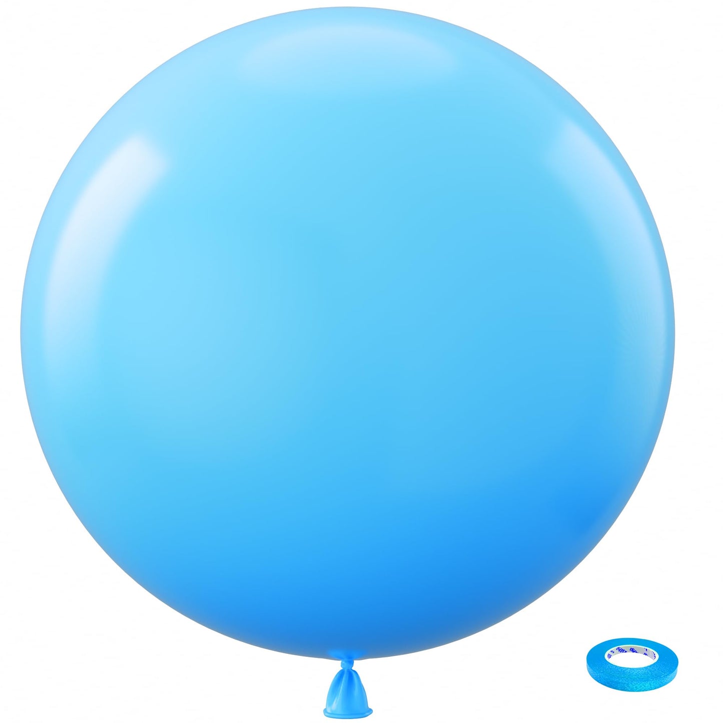 Bezente 36 Inch Blue Giant Balloons - 8 Pack Light Blue Latex Balloons for Birthday, Wedding, Baby Shower Decorations