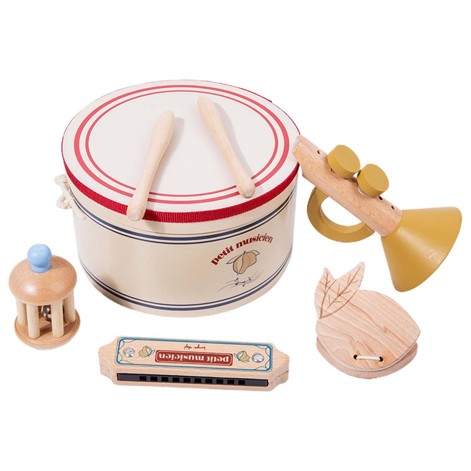 Ilsmysutra 5 Pieces Wooden Percussion Instruments For Party Supplies Parties Boys Girls