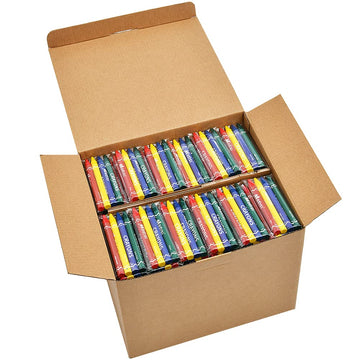Madisi Crayons Bulk Pack, Regular Size, 250 Packs, 1000 Count, Wax, Red, Model PE-C04-250