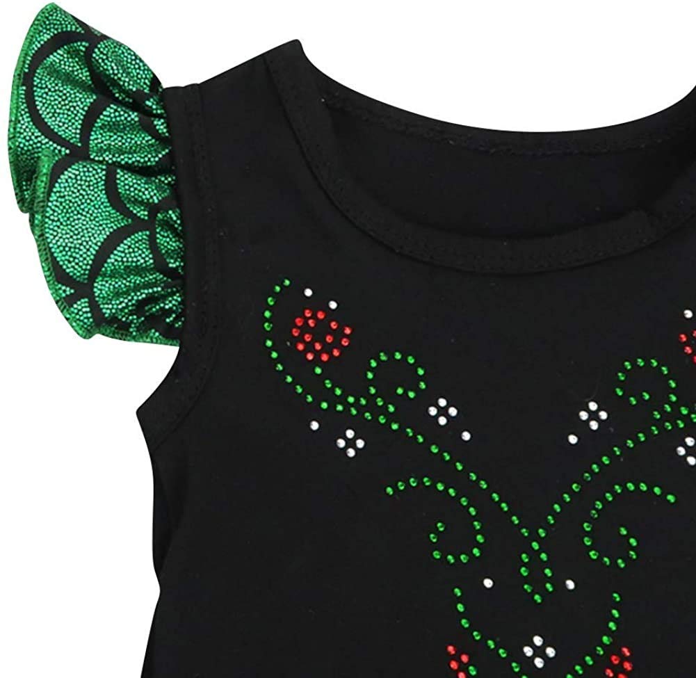 HOIZOSG Baby Girls Anna Princess Costume Halloween Christmas Party Outfits Birthday Romper Tutu Dress w/Headband Shoes Green S