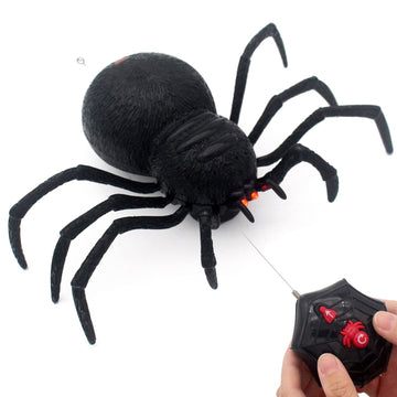 Tipmant Rc Spider Remote Control Tarantula Realistic Animal Crawler Scary Trick Kids Halloween Christmas Prank Gag Toys Birthday Gifts (Black Plastic)