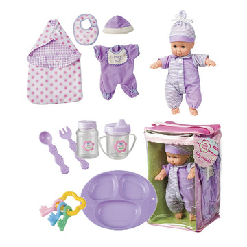 Toysmith Deluxe Baby Ensemble 12- Piece Doll Playset - 11 1/2'' Soft Body Doll With Change Of Clothes (Clothing May Vary)