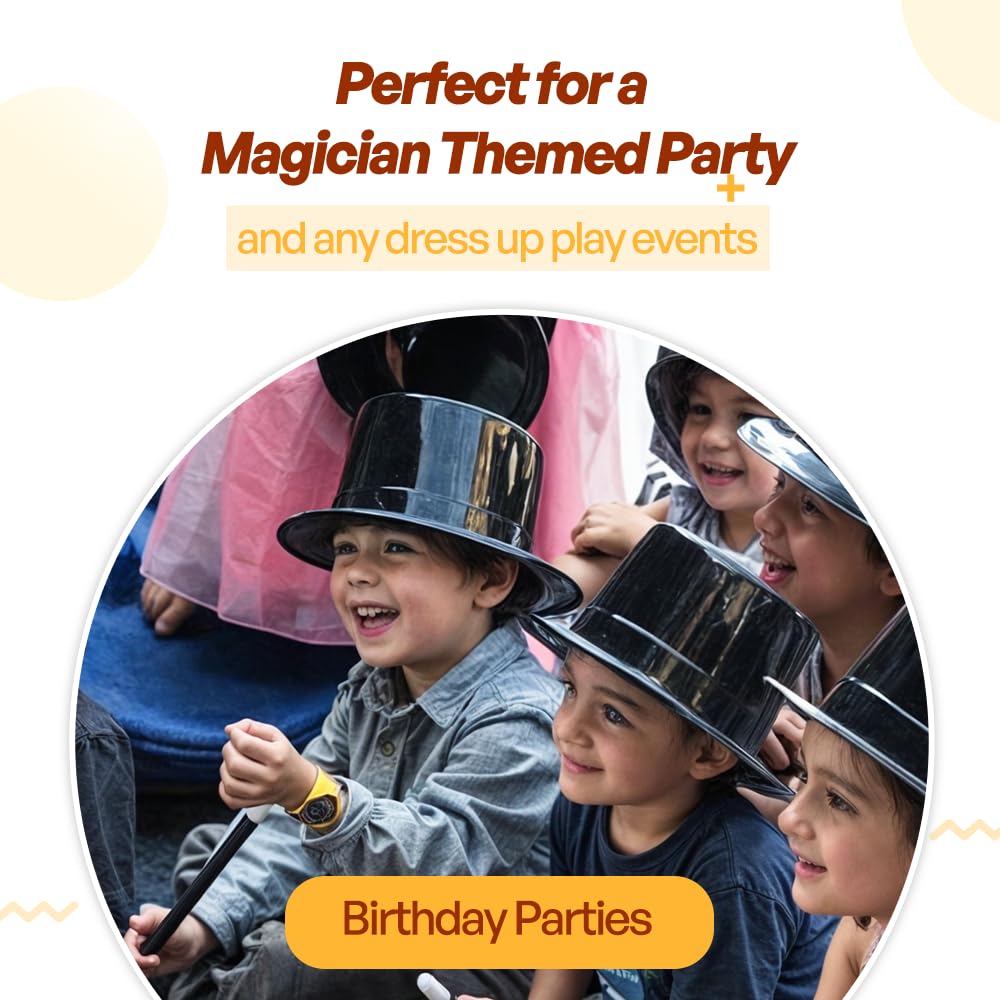 Tigerdoe Party Favors - 24 Pack - Magician Birthday Party Supplies,12 Magician Hats & 12 Magic Wands - Dress Up Costume Accessor