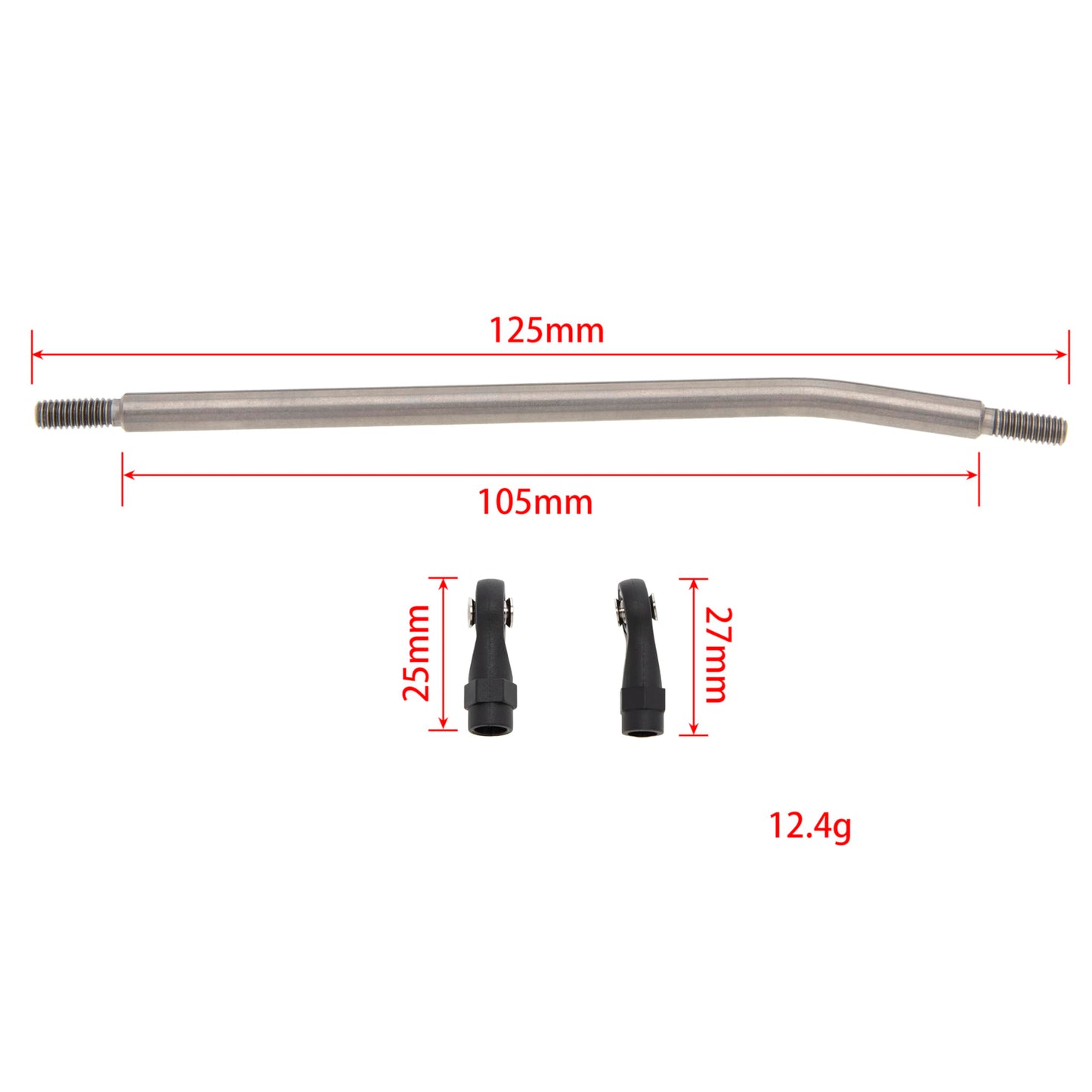 MEUS RACING TRX4 SCX10 Links Titanium Link Rod Linkage Kit for Traxxas TRX4/Axial SCX10/Tamiya CCO1/Redcat Gen8 etc. (125mm)