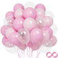 Pink Balloons, 60 Pcs 12 Inch Matte Pink Pastel Pink Transparent Birthday Balloons, Pastel Pink Party Balloons, Maca Pink Latex