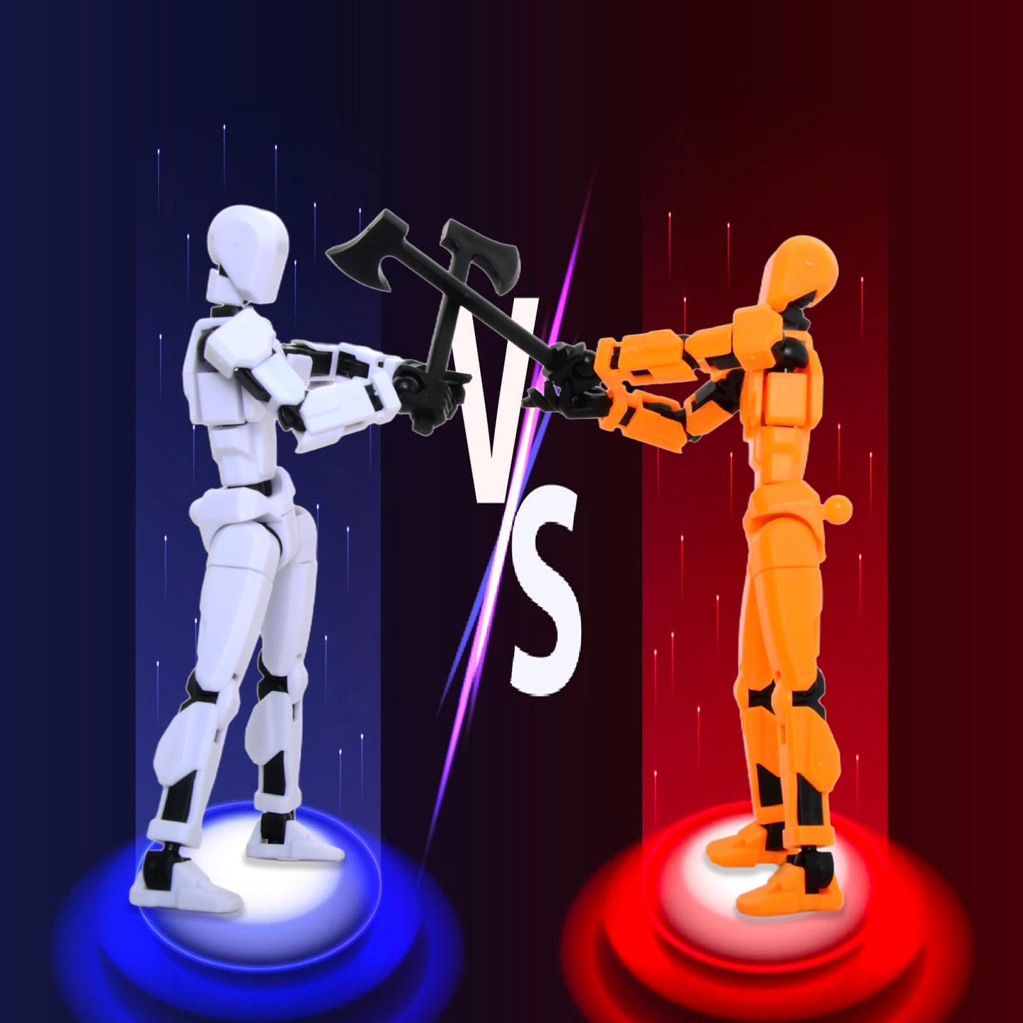 T-13 Action Figure with Pose Stand Anime Robot Building Toy Sets Lucky Puppet Joints for Boys Girls Men Women Multi-Jointed Moveable Dummy Desk Decoration Desktop Ornament for Game Lover White