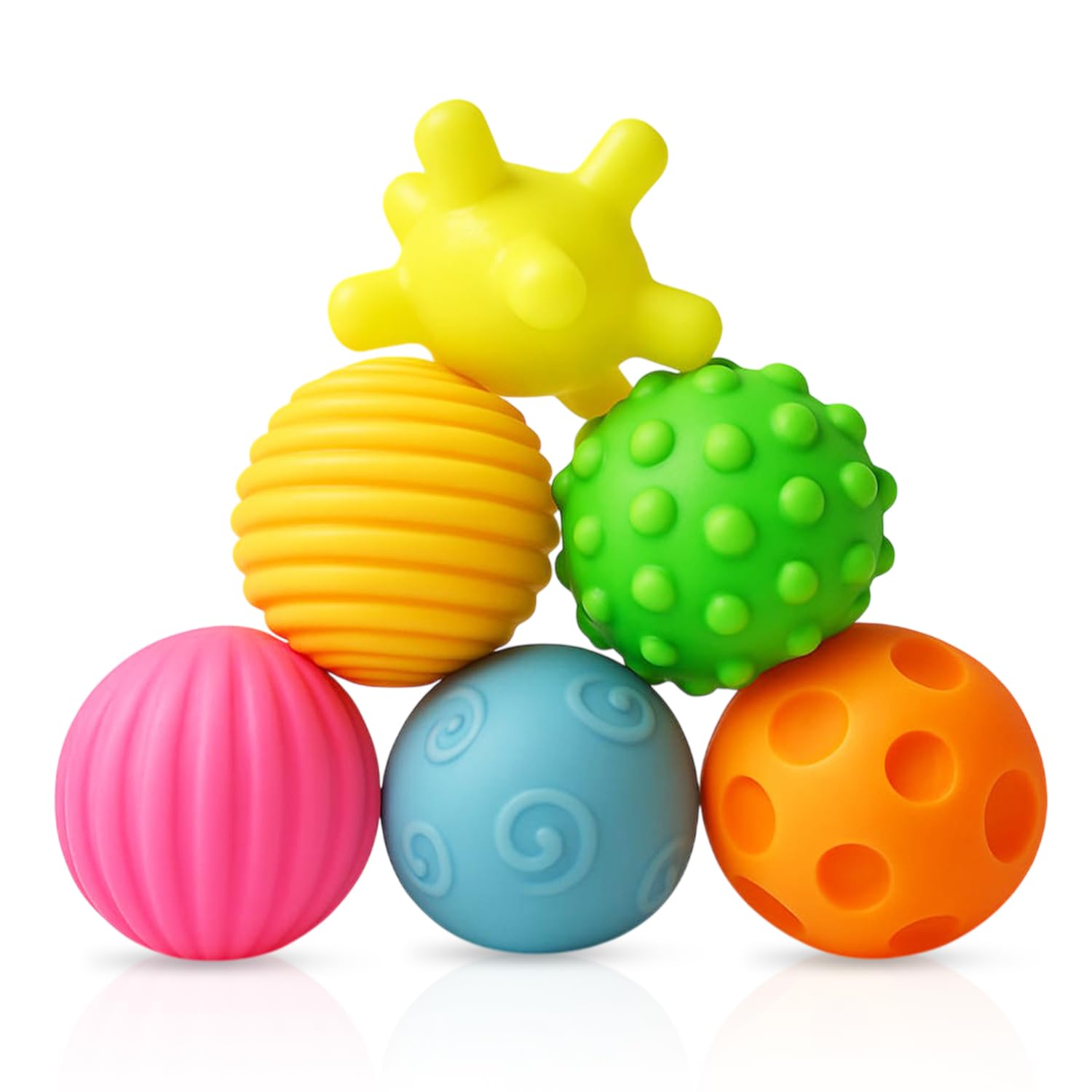 Nhr Baby Bath Toy (Set Of 6) For Toddlers, Colorful Floating Bath Toys For Babies, Soft Chu Chu Toys & Rubber Fish Water Toys Fo