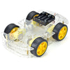 Robocraze Diy 4-Wheel Drive Robot Smart Car Chassis Kits With Speed Encoder For Rc Car | 4Wd Double Layer Diy Smart Car Plastic 