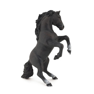 Papo - Hand-Painted - Figurine - Horses,Foals And Ponies - Black Reared Up Horse Figure-51522 - Collectible - For Children - Suitable For Boys And Girls - From 3 Years Old